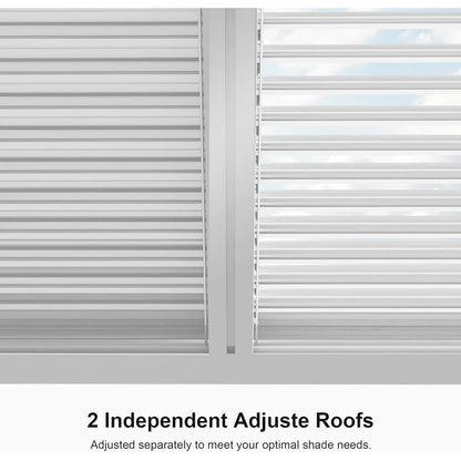 Louvered Pergola Modern White Pergola with Adjustable Roof for Deck Backyard Garden