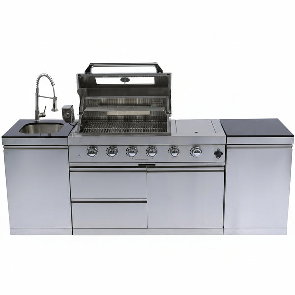 85" 4-Burner Gas Grill Island W/Sink & Granite